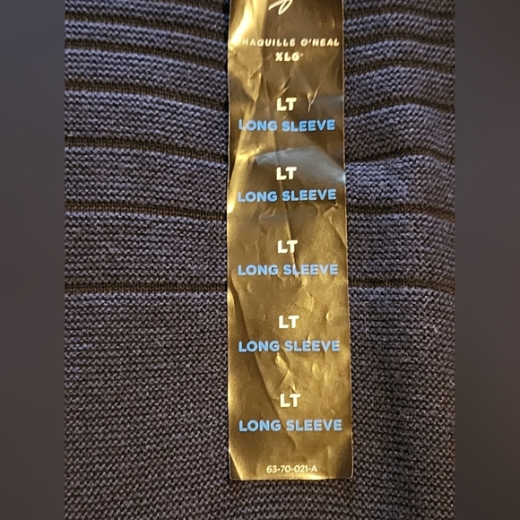 Shaquille O’Neal Navy Blue Crewneck Sweater Ribbed Textured Long Sleeve XLG LT - Picture 7 of 9